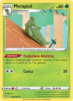 Carta Metapod dell'espansione Fragore Ribelle, numero 2/192
