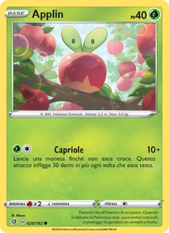 Carta Applin dell'espansione Fragore Ribelle, numero 20/192
