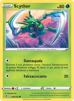 Carta Scyther dell'espansione Fragore Ribelle, numero 4/192