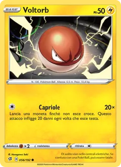 Carta Voltorb dell'espansione Fragore Ribelle, numero 56/192