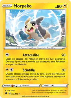 Carta Morpeko dell'espansione Fragore Ribelle, numero 73/192