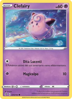Carta Clefairy dell'espansione Fragore Ribelle, numero 74/192