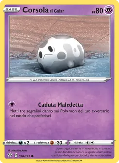 Carta Corsola di Galar dell'espansione Fragore Ribelle, numero 78/192