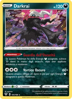 Carta Darkrai dell'espansione Fiamme Oscure, numero 105/189