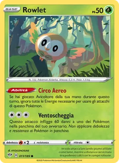 Carta Rowlet dell'espansione Fiamme Oscure, numero 11/189