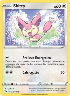 Carta Skitty dell'espansione Fiamme Oscure, numero 141/189
