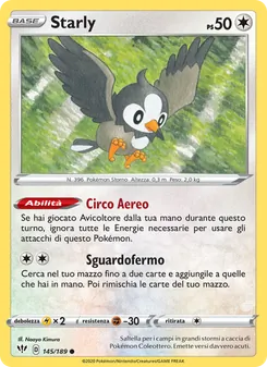 Carta Starly dell'espansione Fiamme Oscure, numero 145/189