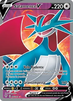 Carta Salamence V dell'espansione Fiamme Oscure, numero 185/189
