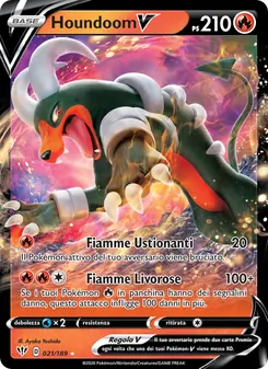 Carta Houndoom V dell'espansione Fiamme Oscure, numero 21/189