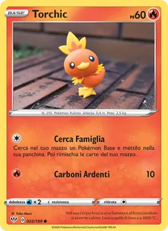 Carta Torchic dell'espansione Fiamme Oscure, numero 22/189