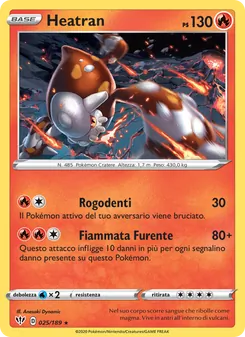 Carta Heatran dell'espansione Fiamme Oscure, numero 25/189