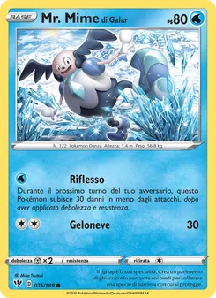 Carta Mr. Mime di Galar dell'espansione Fiamme Oscure, numero 35/189
