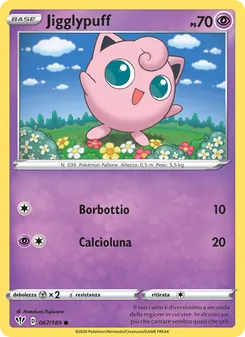 Carta Jigglypuff dell'espansione Fiamme Oscure, numero 67/189