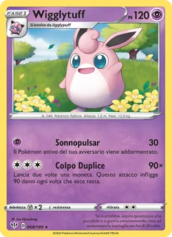 Carta Wigglytuff dell'espansione Fiamme Oscure, numero 68/189