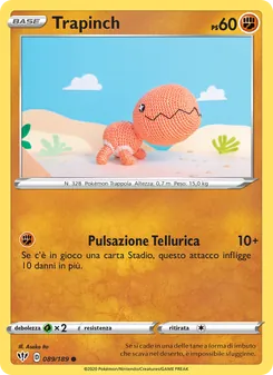 Carta Trapinch dell'espansione Fiamme Oscure, numero 89/189