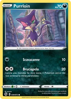 Carta Purrloin dell'espansione Futuri Campioni, numero 39/73