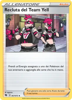 Carta Recluta del Team Yell dell'espansione Futuri Campioni, numero 67/73
