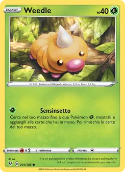Carta Weedle dell'espansione Voltaggio Sfolgorante, numero 1/185