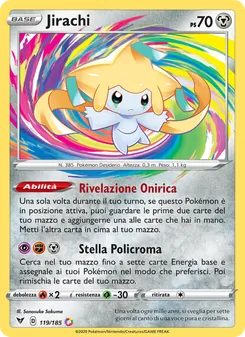 Carta Jirachi dell'espansione Voltaggio Sfolgorante, numero 119/185
