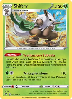Carta Shiftry dell'espansione Voltaggio Sfolgorante, numero 12/185