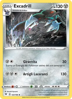 Carta Excadrill dell'espansione Voltaggio Sfolgorante, numero 122/185