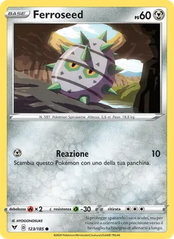 Carta Ferroseed dell'espansione Voltaggio Sfolgorante, numero 123/185