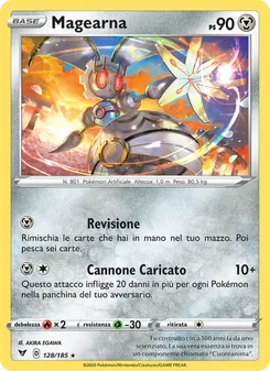 Carta Magearna dell'espansione Voltaggio Sfolgorante, numero 128/185