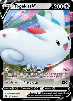 Carta Togekiss V dell'espansione Voltaggio Sfolgorante, numero 140/185