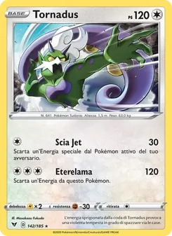Carta Tornadus dell'espansione Voltaggio Sfolgorante, numero 142/185