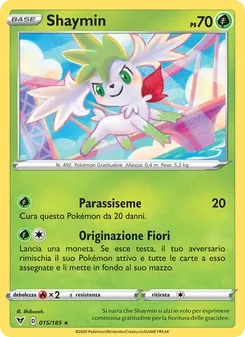 Carta Shaymin dell'espansione Voltaggio Sfolgorante, numero 15/185