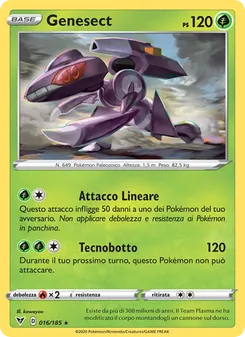 Carta Genesect dell'espansione Voltaggio Sfolgorante, numero 16/185