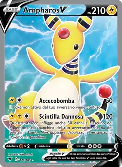 Carta Ampharos V dell'espansione Voltaggio Sfolgorante, numero 171/185