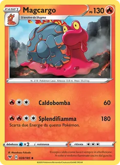 Carta Magcargo dell'espansione Voltaggio Sfolgorante, numero 28/185