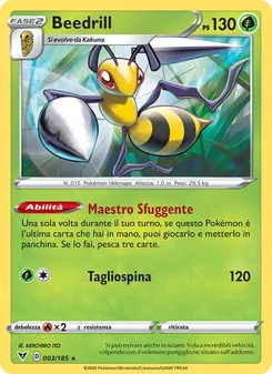 Carta Beedrill dell'espansione Voltaggio Sfolgorante, numero 3/185