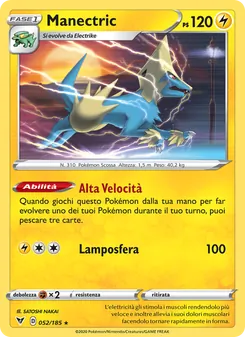 Carta Manectric dell'espansione Voltaggio Sfolgorante, numero 52/185