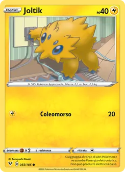 Carta Joltik dell'espansione Voltaggio Sfolgorante, numero 55/185