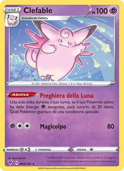 Carta Clefable dell'espansione Voltaggio Sfolgorante, numero 64/185