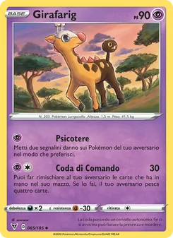 Carta Girafarig dell'espansione Voltaggio Sfolgorante, numero 65/185