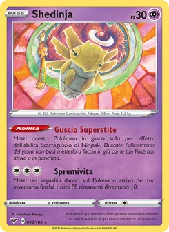 Carta Shedinja dell'espansione Voltaggio Sfolgorante, numero 66/185