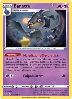Carta Banette dell'espansione Voltaggio Sfolgorante, numero 68/185