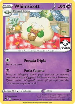 Carta Whimsicott dell'espansione Voltaggio Sfolgorante, numero 76/185