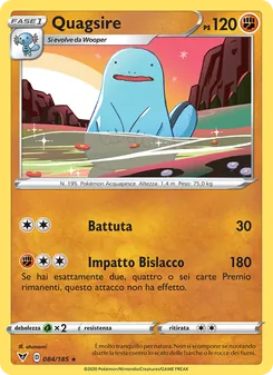 Carta Quagsire dell'espansione Voltaggio Sfolgorante, numero 84/185