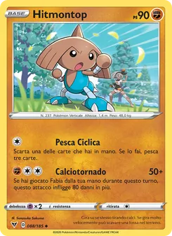 Carta Hitmontop dell'espansione Voltaggio Sfolgorante, numero 88/185