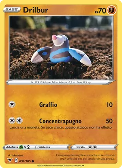 Carta Drilbur dell'espansione Voltaggio Sfolgorante, numero 91/185