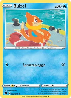 Carta Buizel dell'espansione Destino Splendente, numero 22/72