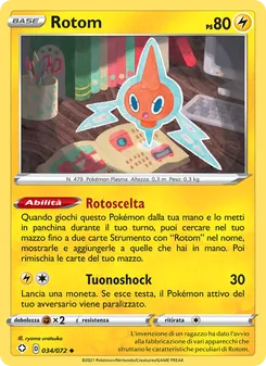 Carta Rotom dell'espansione Destino Splendente, numero 34/72