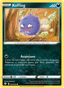 Carta Koffing dell'espansione Destino Splendente, numero 41/72