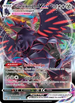 Carta Corviknight VMAX dell'espansione Stili di Lotta, numero 110/163