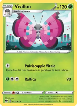 Carta Vivillon dell'espansione Stili di Lotta, numero 13/163