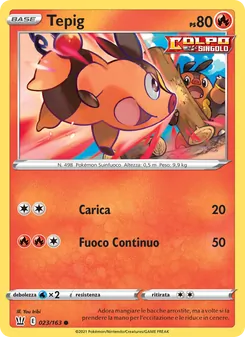 Carta Tepig dell'espansione Stili di Lotta, numero 23/163